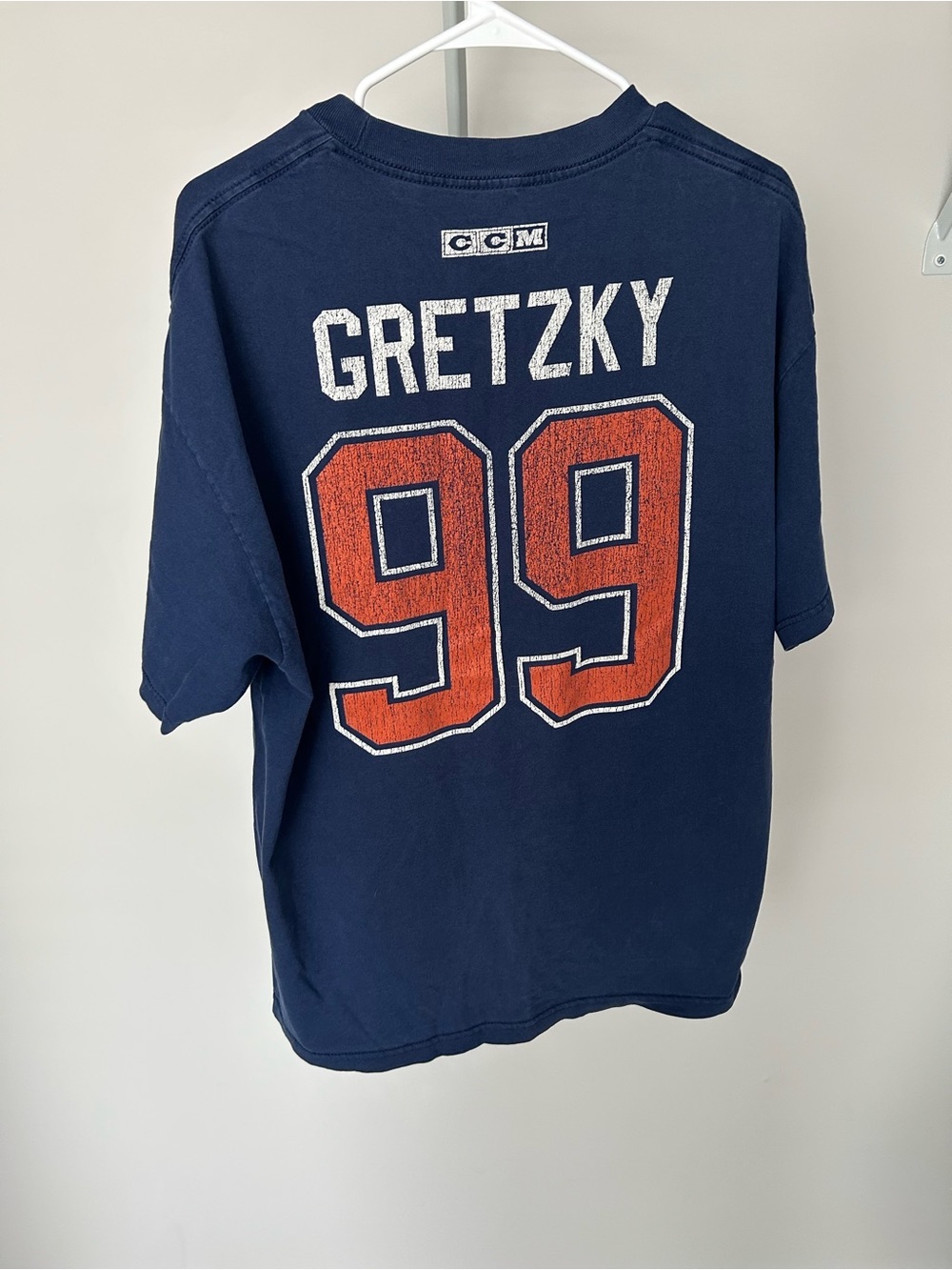 🧡5/$25🧡Edmonton Oilers Gretzky Navy Short-Sleeve Crew Neck Tee - Men's - Picture 3 of 4
